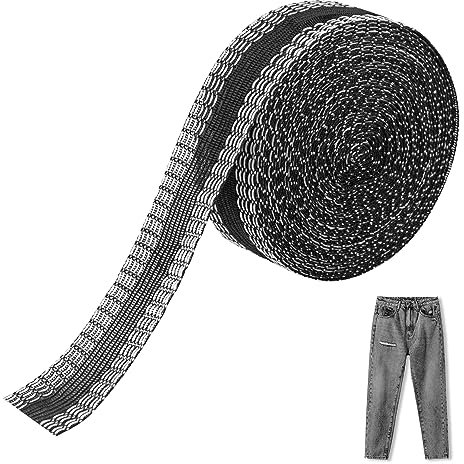 Hemming Tape for Trousers 10M Invisible Wonder Web Iron on Hemming Tape Extra Strong Adhesion Fabric Fusing Iron-on Tape for Clothes Jeans Pants Collars Curtains Bonding(Black, 2.5CM Wide)