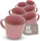 Rustic Coffee Mugs Set of 6 - Premium Stoneware Cups, Dishwasher-Safe - Modern Tea and Coffee Mug Set - Elegant Stoneware Dinnerware - Pure Living in Rose