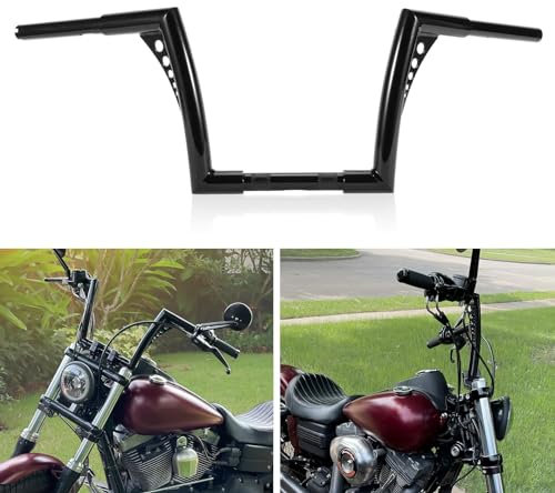 Ape Hangers for Motorcycle Handlebar - Ohhmoto 1-1/4 Diameter Sportster Handlebars Bar Compatible with Road King Glide Softail Slim Dyna XL 883 1200 Breakout Fat Boy 1984-2024,10 Rise Black