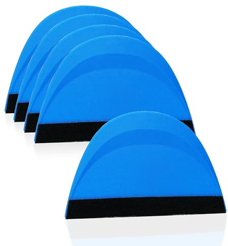 Umaki Non-Scratches Small Squeegee for Vinyl, 5PCS Plastic Squeegee Felt Edge Squeegee Vinyl Applicator, Wallpaper Smoother for Car Wrap, Window Film, Craft Vinyl, Decal, 7.9 x 12.8cm