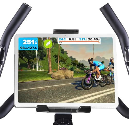 JP Sales Soporte Tablet Bicicleta estática Compatible con iPad Adaptabilidad Universal a Todos los Tipos de manillares Fácil Instalación Estabilidad Mejorada Ideal para Rutinas de Ejercicio