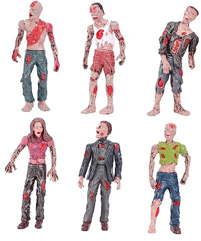 VICASKY 1 juego de muñecos zombies, miniaturas de Halloween, juguete de números para fiestas de Halloween, modelos de juguetes, figuras de diseño de zombies, de plástico móvil