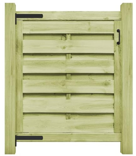 Mengtu Massivholz Gartentor 100x100cm, grün imprägniert, stabil & wetterfest - ohne Scharniere/Griff Model45309