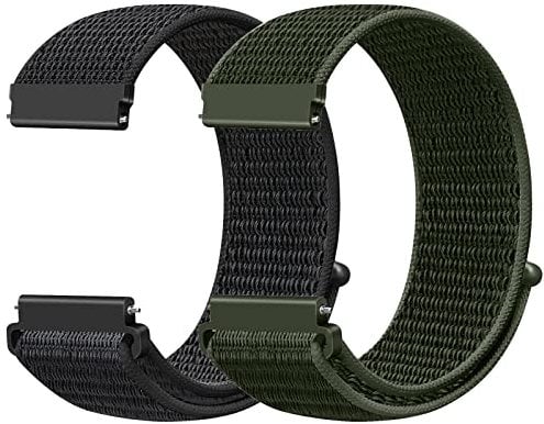 Runostrich 22mm Nylon Armband Kompatibel mit Samsung Galaxy Watch 3 45mm/Galaxy Watch 46mm/Gear S3 Frontier/Garmin Venu 3/2/Vivoactive 4/Forerunner 570(47mm)/Amazfit Bip 6/5/GTR 4/3/2/Balance
