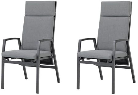 Gardissimo 2 x Dining Terrassenstuhl Vigo, Move Verstellbarer Stapelsessel, inkl. Auflage