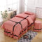 Surwin Drap Housse de Protection Table de Massage 4 Pièces, avec Trou Drap de Lit de Massage Housse de Table de Salon pour Beauté Salon Spa (190x70cm,Pâte de Haricots Simple)