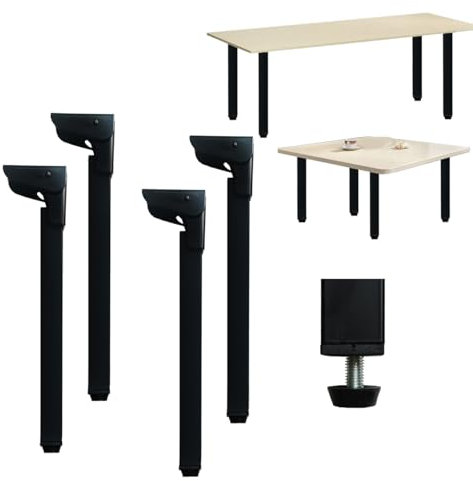 Jarshtime Klapptischbeine 4 Stück Faltbare Tischbeine 30cm Metall Klappbar Möbelfüße Höhenverstellbar für Tische Esstisch Couchtisch Schreibtisch Schwarz