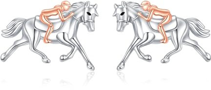 VENACOLY Sterling Silber Pferde Ohrringe, 925 Sterling Silber, Ohrstecker, Schmuck für Damen