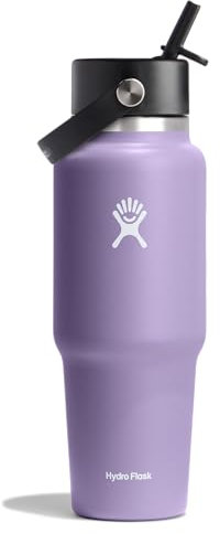 Hydro Flask - Weite Flex-Trinkhalm-Reiseflasche 946 ml (32 OZ) - Isolierte Edelstahl-Wasserflasche mit TempShield-Vakuumisolierung und auslaufsicherem Flex-Trinkhalm-Verschluss - Moonshadow