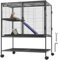 VEVOR 91,4 cm rollender Metall-Frettchenkäfig, großer 2-stöckiger Tierkäfig mit Rampen und Tablett, einfach aufzubauen für Haustiermäuse, Hamster, Meerschweinchen, Chinchilla, Eichhörnchen, Igel,