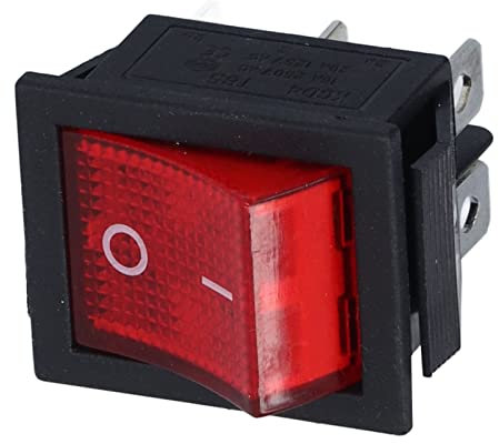 Rastender Wippschalter, Robust, Einfache Bedienung, Mini-Schalter, 250 VAC, Rote Klemme, 6 Pins, Schiffstyp