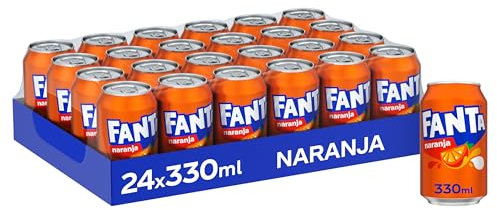 Fanta Naranja, Refresco con 8% de Zumo de Naranja, Bajo en Calorías, Pack 24 Latas 330 ml