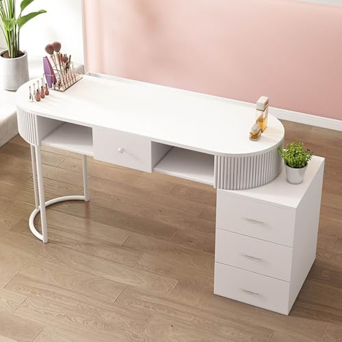 Nageltechniker-schreibtisch Maniküretisch Für Künstlerhand，professioneller Moderner Nagel- Und Schönheitsarbeitsplatz Nageltisch Aus Holz Für Salon Und Spa Mit Schubladen Und Aufbewahrungsschran