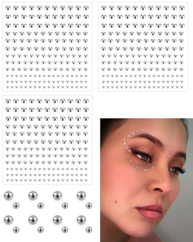 LEEQBCR Lot de 3 piercings à lèvres, faux piercing nez,Faux piercing lèvres Faux piercing Oreille nez Sourcils Stick Sourcils bling Visage Pierres précieuses Oreille Nez,punk Y2K pour Femmes et Hommes