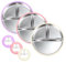 Shimmerz 3 pièces Assiette en Acier Inoxydable pour Tout-Petits avec Ventouse, 9 Assiette partagée avec Manche en Silicone Amovible pour bébé, Non Toxique et sans BPA (Beige Rose Violet)