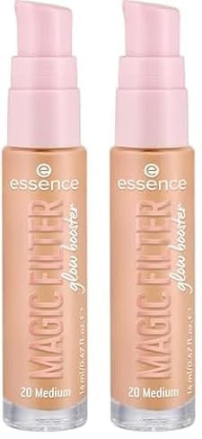essence MAGIC FILTER glow booster, Basis, Nr. 20, Nude, pflegend, Färbeeffekt, weichzeichnend, natürlich, strahlend, vegan, ohne Parfüm, ohne Alkohol, ohne Parabene, 2er Pack (14ml)