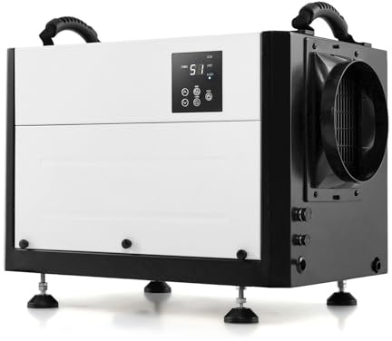 GOPLUS Luftentfeuchter 20-58 L/Tag, Bautrockner mit 3 Modi & 24H Timer, freistehend & hängend, Industrie Trocknungsgerät mit Ablaufschlauch, Digitalanzeige & automatischer Abtauung, für Keller, Lager