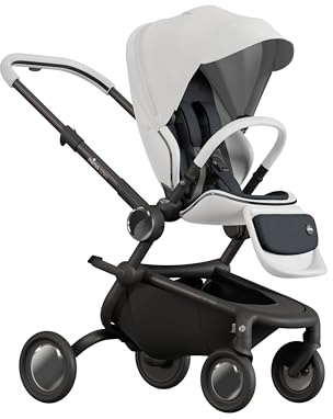 Mima Creo Kinderwagen, neigbar und wendbar, Premium-Design, automatisch, magnetischer Gurt, UV50+, pannensichere Räder, bis zu 22 kg, Mokka (weiß)