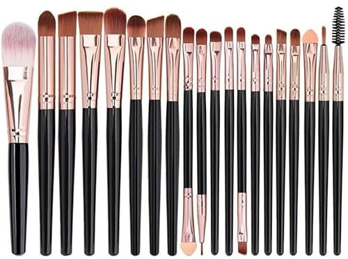 Pinselset Makeup, Professionelle Make Up Pinsel Set für Foundation, Concealer und Lidschatten, Schminkpinsel Set mit Reiseetui für Anfänger & Profis (Roségold 20 Stück)