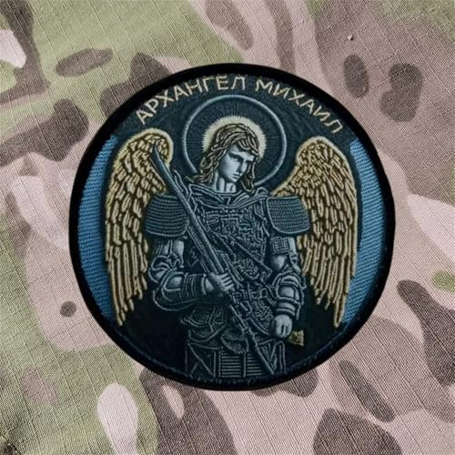 Erzengel Michael Patches Klett, Stickerei Taktisch Moral MilitäR Patch Abzeichen Klettbänder Aufnäher Für DIY Rucksäcke, Jacken, Jeans, Kappen, Kleidung