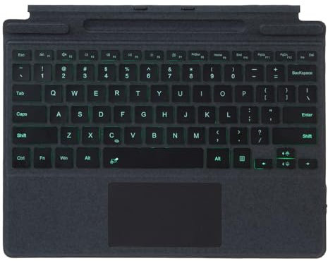 leleyo keyboard Bluetooth Backlit trackpad QWERTY for Microsoft Surface Pro 8/X/9//10/11, Black