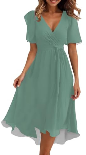 Gyaimxfu Robe Longue Femme Mariage Été Robe Chiffon Mousseline Courte Manches Courtes Vetement Femme Ete Plage Boheme col en V 3