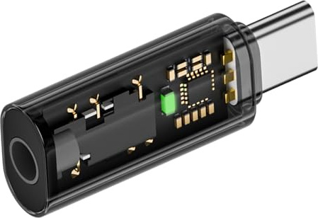 Qsvbeeqj Verlustfreier Typ-C-auf-Hilfs-Soundfrequenz-Port-Adapter, klarer Klang für Telefon, 15 Tablets, nahtloser Musik-Kopfhöreranschluss-Converter