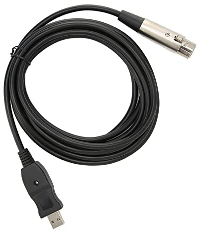 Denash Câble Adaptateur USB-TO XLR avec Carte Son pour les Instruments de Musique D'enregistrement de karaoké, Compatible avec View / 7, pour Mac OS X [Câble de Convertisseur de microphone]
