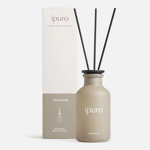 ipuro Classic Raumduft mit Stäbchen CACHEMIRE 240ml - Raumerfrischer zarter Rose & würziger Johannisbeere über Zedernholz & Amber Duft - Diffuser mit Stäbchen - Lufterfrischer für die Wohnung