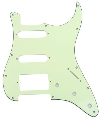 Musiclily HSS 11 Löcher Strat Schlagbrett Pickguard für Fender American/Mexican Standard Stratocaster Modern Style E-Gitarre,3 lagig Mint