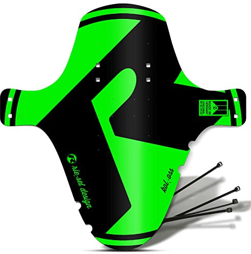 Riesel Design® 1x Mudguard - kol:OSS - XL MTB Schutzblech inkl. Kabelbinder/Stylischer MTB Schmutzfänger/Mountainbike Schutzblech als Spritzschutz für alle Radgrößen