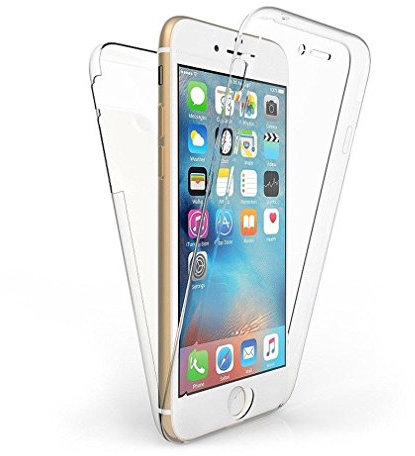 TypeandColor Cell Phone Case, Clear Silicone Gel Case Cover, iPhone 8, Full Protection (Front & Back