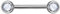 Piersando Brustwarzen Piercing Intimpiercing Nippelpiercing Brust Nippel Intim Barbell mit Hantel Doppel Front Kristall Kugel 1,6mm x 16mm x 6mm Silber Clear