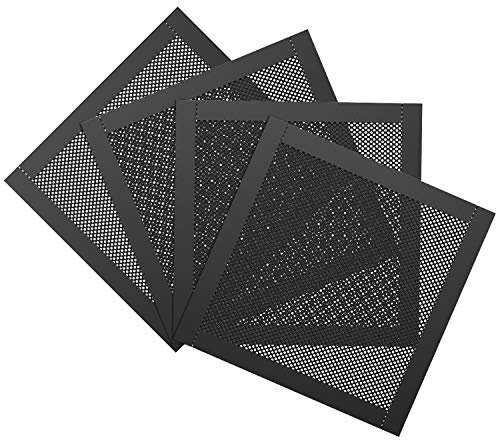 MoKo 120 mm PVC PC Kühler Lüfter Staub Filter, 4 Pack Lüfterabdeckung Magnetrahmen PC-Lüfter Staubschutzgitter PC-Kühlerfilter PVC Staubschutzabdeckung Computer-Lüftergitter - Schwarz