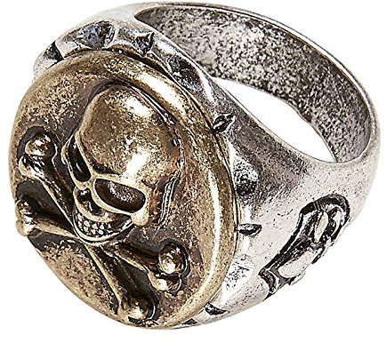 PARTY DISCOUNT Ring mit Totenkopf und gekreuzten Knochen