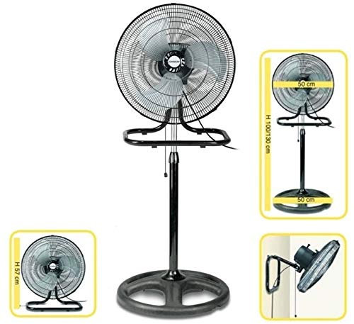 J VENTILATORE ELETTRICO 55 WATT 3 VELOCITA' 3 IN 1 PIANTANA TAVOLO PARETE JOHNSON