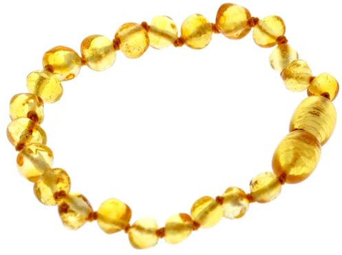 SilverAmber Jewellery Fußkettchen aus rohem oder poliertem baltischem Bernstein, handgefertigt, 100 % echte Bernsteinperlen, Premium-Qualität, Cognac, Mix, Zitrone, Honig, Kirsche oder Ombré, Größen