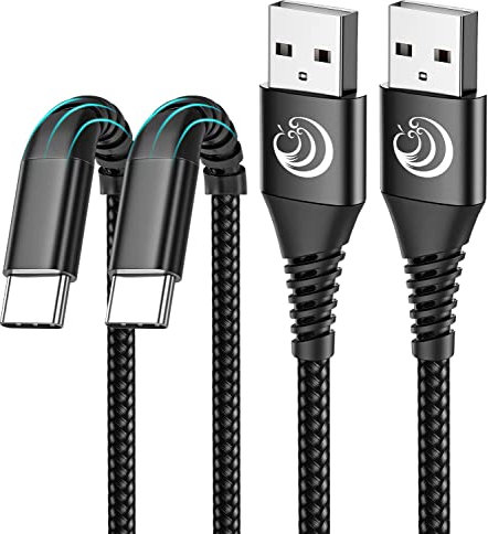Yosou - Cavo USB C da 2 m, in nylon intrecciato con cavo di ricarica veloce USB C compatibile con Samsung Galaxy S10 S9 S8 A40 A50 A70, caricabatterie per Huawei P30 P20, GoPro Hero 7 6 5, OnePlus 5T