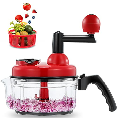 Geedel Large Food Chopper Vegetable Chopper, Manual Food Processor, 3 Cups