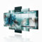 decomonkey Bilder Blumen Abstrakt 225x112.5 cm 5 Teilig Leinwandbilder Bild auf Leinwand Wandbild Kunstdruck Wanddeko Wand Wohnzimmer Wanddekoration Deko Lilie blau