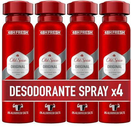 Old Spice PACK X4 Original Spray Corporal Desodorante Para Hombres 150 ml