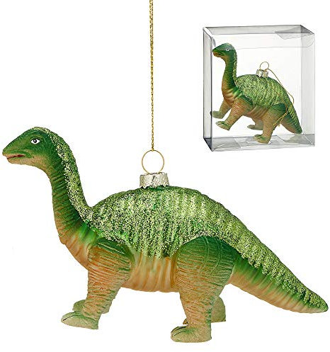Cepewa Christbaumschmuck Figuren Anhänger Weihnachstbaumschmuck Dino Dinosaurier Drache aus Glas (1 x Christbaumschmuck Dinosaurier)