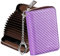 FurArt Porte-cartes de crédit, avec fermeture éclair, pour homme et femme, anti-RFID, porte-clés, taille compacte, Violet 01., Compact, Portefeuille RFID