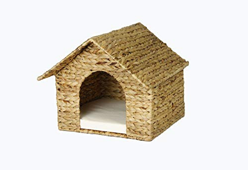 Lycce Katzenhaus Klara geflochten Wasserhyazinthe 40cm x 43cm x 36cm