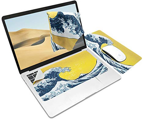 SenseAGE x ekax Microfasertuch Tastaturschutz mit attraktiv Bilder für 13 Zoll Laptop MacBook | 3 in 1 Mauspad, Bildschirmreiniger, Display-, Tastaturabdeckung | Notebook Schutztuch, Ukiyo-e