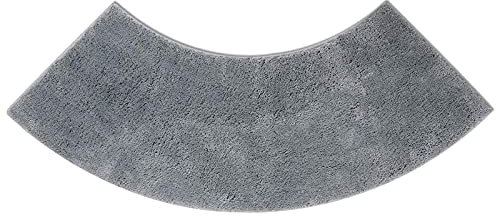 GXFXLP Badematte Runddusche, Medium Mikrofaser Duschmatte Halbrund, Duschmatte Viertelkreis rutschfeste Hochflor Gebogen Duschmatte, Waschbarer Badematte für Eckdusche,Grau