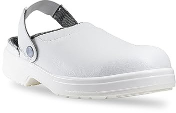 Lendeo Slide SB weiß flach Berufsschuhe Sandale Pflegerschuhe Arztschuhe, Größe:43 EU