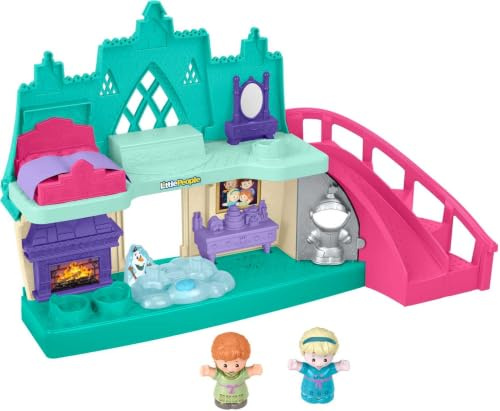 Fisher-Price Little People Disney Frozen Arendelle Castle Playset | Figure di Anna ed Elsa incluse, luci e suoni per fingere di giocare, giocattolo per bambini dai 18 mesi in su