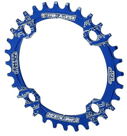 X AUTOHAUX 32 Zähne 104 mm 4 Löcher Aluminiumlegierung Fahrrad Kettenradgarnitur Kettenblatt Kurbelgarnitur Zahnplatte blau