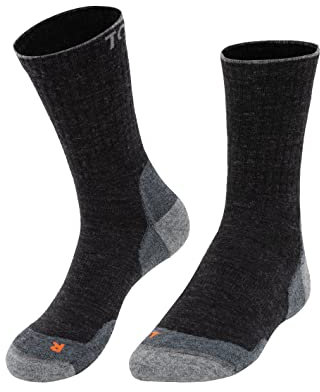 TOM FYFE Premium Merino Wandersocken Unisex Anthrazit / 35-38/1 Paar aus Merinowolle – geruchshemmend, feuchtigkeitsregulierend – Made in Europe